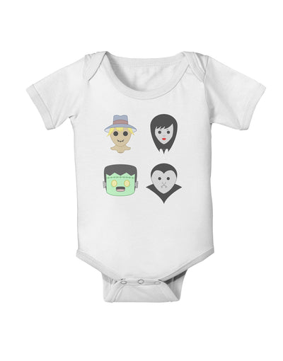 Four Lil Monsters - Halloween Design Baby Romper Bodysuit-Baby Romper-TooLoud-White-06-Months-Davson Sales