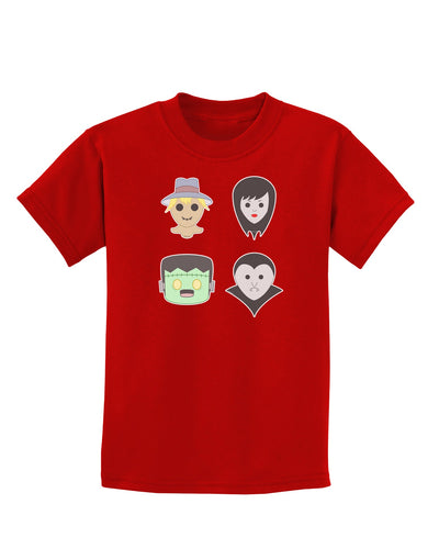 Four Lil Monsters - Halloween Design Childrens Dark T-Shirt-Childrens T-Shirt-TooLoud-Red-X-Small-Davson Sales