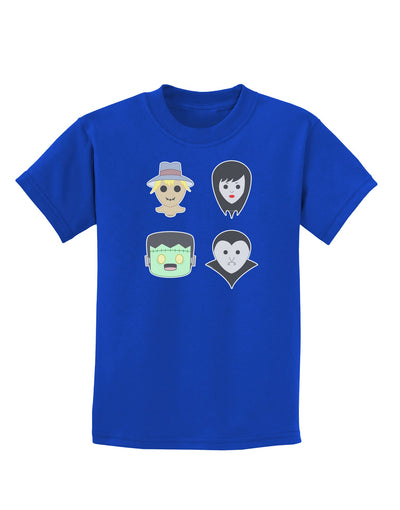 Four Lil Monsters - Halloween Design Childrens Dark T-Shirt-Childrens T-Shirt-TooLoud-Royal-Blue-X-Small-Davson Sales