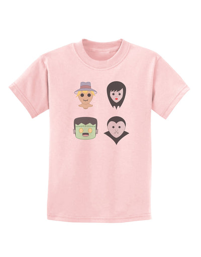 Four Lil Monsters - Halloween Design Childrens T-Shirt-Childrens T-Shirt-TooLoud-PalePink-X-Small-Davson Sales