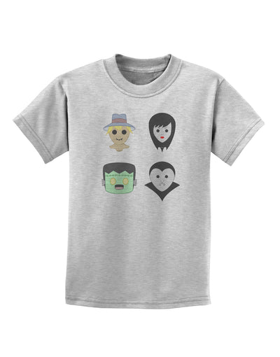 Four Lil Monsters - Halloween Design Childrens T-Shirt-Childrens T-Shirt-TooLoud-AshGray-X-Small-Davson Sales