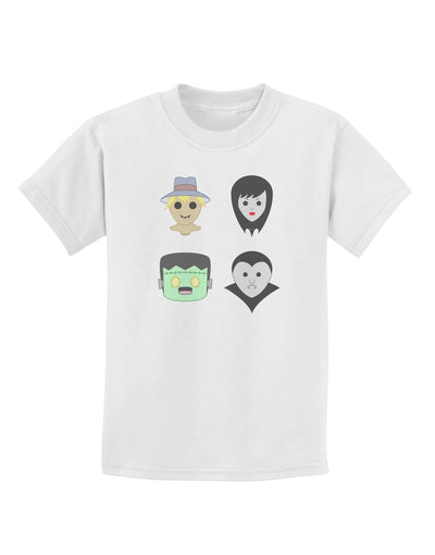 Four Lil Monsters - Halloween Design Childrens T-Shirt-Childrens T-Shirt-TooLoud-White-X-Small-Davson Sales