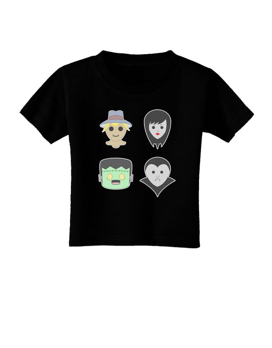 Four Lil Monsters - Halloween Design Toddler T-Shirt Dark-Toddler T-Shirt-TooLoud-Black-06-Months-Davson Sales