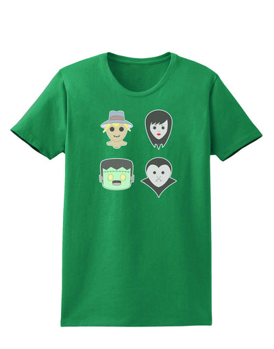 Four Lil Monsters - Halloween Design Womens Dark T-Shirt-Womens T-Shirt-TooLoud-Kelly-Green-X-Small-Davson Sales