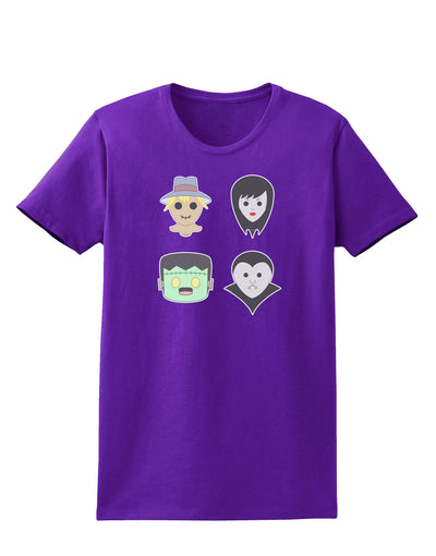 Four Lil Monsters - Halloween Design Womens Dark T-Shirt-Womens T-Shirt-TooLoud-Purple-X-Small-Davson Sales