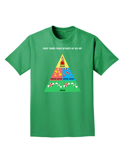 Four Main Food Groups of an Elf - Christmas Adult Dark T-Shirt-Mens T-Shirt-TooLoud-Kelly-Green-Small-Davson Sales