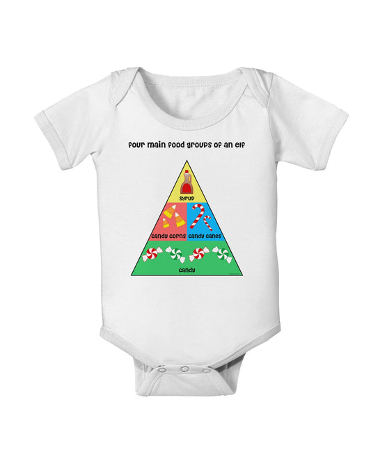 Four Main Food Groups of an Elf - Christmas Baby Romper Bodysuit-Baby Romper-TooLoud-White-06-Months-Davson Sales