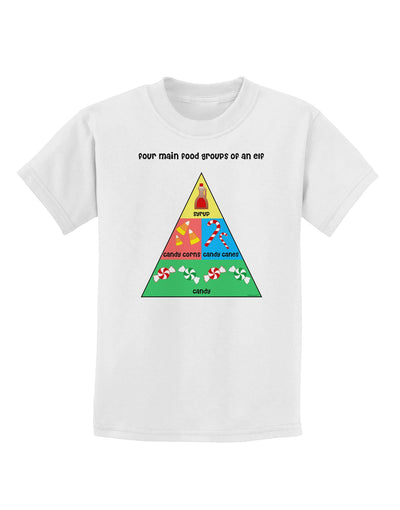 Four Main Food Groups of an Elf - Christmas Childrens T-Shirt-Childrens T-Shirt-TooLoud-White-X-Small-Davson Sales