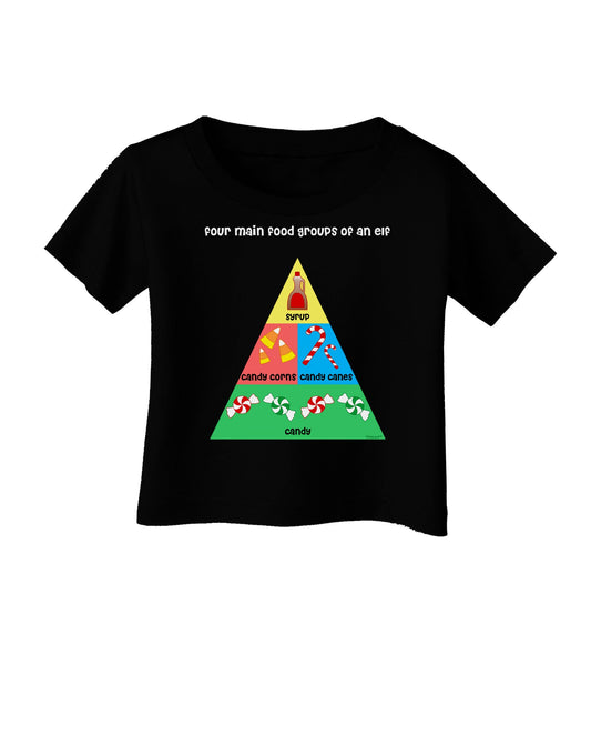 Four Main Food Groups of an Elf - Christmas Infant T-Shirt Dark-Infant T-Shirt-TooLoud-Black-06-Months-Davson Sales