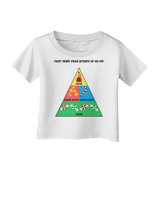 Four Main Food Groups of an Elf - Christmas Infant T-Shirt-Infant T-Shirt-TooLoud-White-06-Months-Davson Sales