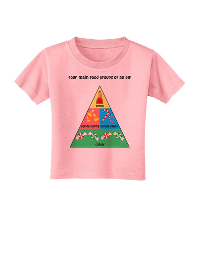 Four Main Food Groups of an Elf - Christmas Toddler T-Shirt-Toddler T-Shirt-TooLoud-Candy-Pink-2T-Davson Sales