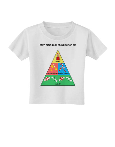 Four Main Food Groups of an Elf - Christmas Toddler T-Shirt-Toddler T-Shirt-TooLoud-White-2T-Davson Sales