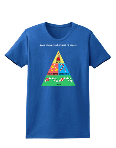 Four Main Food Groups of an Elf - Christmas Womens Dark T-Shirt-TooLoud-Royal-Blue-X-Small-Davson Sales