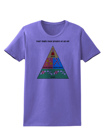 Four Main Food Groups of an Elf - Christmas Womens T-Shirt-Womens T-Shirt-TooLoud-Violet-X-Small-Davson Sales