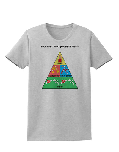 Four Main Food Groups of an Elf - Christmas Womens T-Shirt-Womens T-Shirt-TooLoud-AshGray-X-Small-Davson Sales