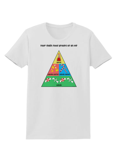 Four Main Food Groups of an Elf - Christmas Womens T-Shirt-Womens T-Shirt-TooLoud-White-X-Small-Davson Sales