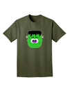 Frankenstein Face Halloween Adult Dark T-Shirt-Mens T-Shirt-TooLoud-Military-Green-Small-Davson Sales