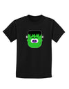 Frankenstein Face Halloween Childrens Dark T-Shirt-Childrens T-Shirt-TooLoud-Black-X-Small-Davson Sales