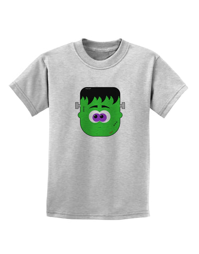 Frankenstein Face Halloween Childrens T-Shirt-Childrens T-Shirt-TooLoud-AshGray-X-Small-Davson Sales