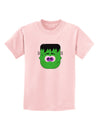 Frankenstein Face Halloween Childrens T-Shirt-Childrens T-Shirt-TooLoud-PalePink-X-Small-Davson Sales