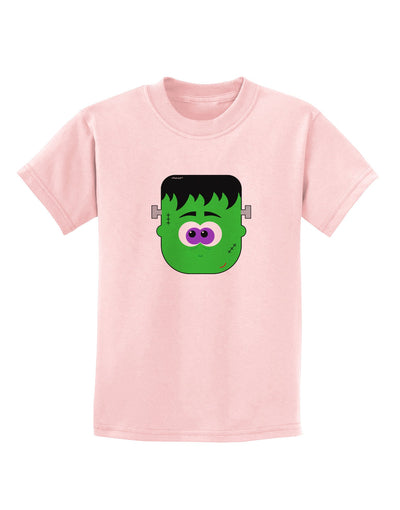 Frankenstein Face Halloween Childrens T-Shirt-Childrens T-Shirt-TooLoud-PalePink-X-Small-Davson Sales