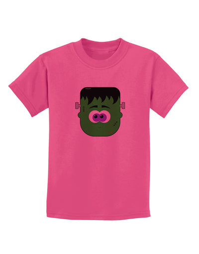 Frankenstein Face Halloween Childrens T-Shirt-Childrens T-Shirt-TooLoud-Sangria-X-Small-Davson Sales