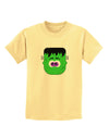 Frankenstein Face Halloween Childrens T-Shirt-Childrens T-Shirt-TooLoud-Daffodil-Yellow-X-Small-Davson Sales