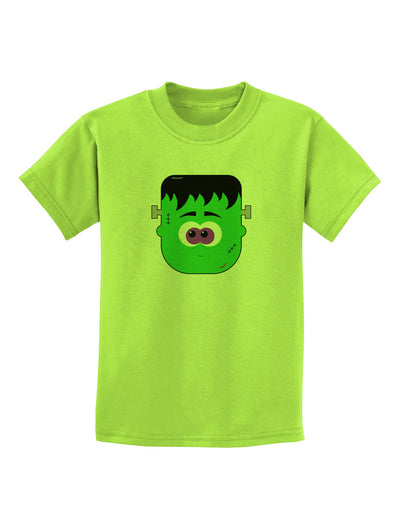 Frankenstein Face Halloween Childrens T-Shirt-Childrens T-Shirt-TooLoud-Lime-Green-X-Small-Davson Sales