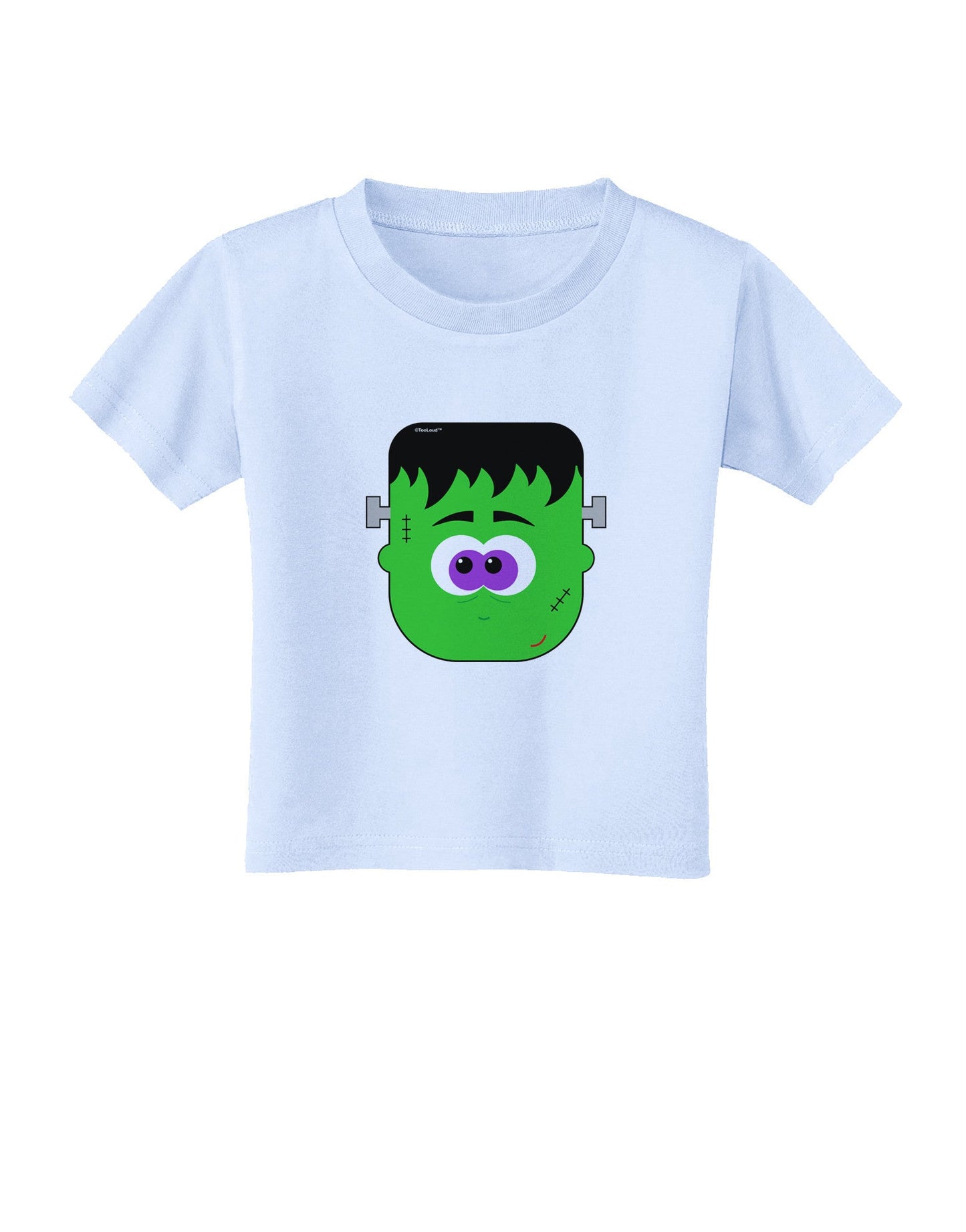 Frankenstein Face Halloween Toddler T-Shirt-Toddler T-Shirt-TooLoud-Light-Blue-2T-Davson Sales