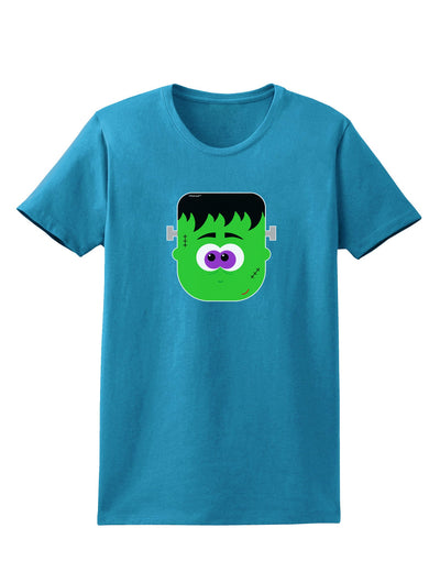 Frankenstein Face Halloween Womens Dark T-Shirt-TooLoud-Turquoise-X-Small-Davson Sales