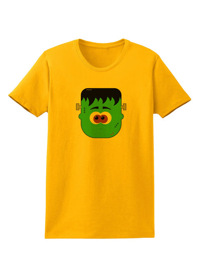 Frankenstein Face Halloween Womens T-Shirt-Womens T-Shirt-TooLoud-Gold-X-Small-Davson Sales