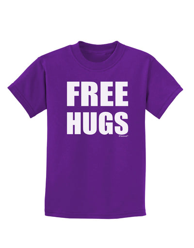 Free Hugs Childrens Dark T-Shirt-Childrens T-Shirt-TooLoud-Purple-X-Small-Davson Sales