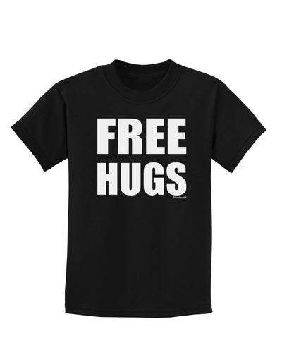 Free Hugs Childrens Dark T-Shirt-Childrens T-Shirt-TooLoud-Black-X-Small-Davson Sales