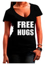 Free Hugs Juniors V-Neck Dark T-Shirt-Womens V-Neck T-Shirts-TooLoud-Black-Juniors Fitted Small-Davson Sales