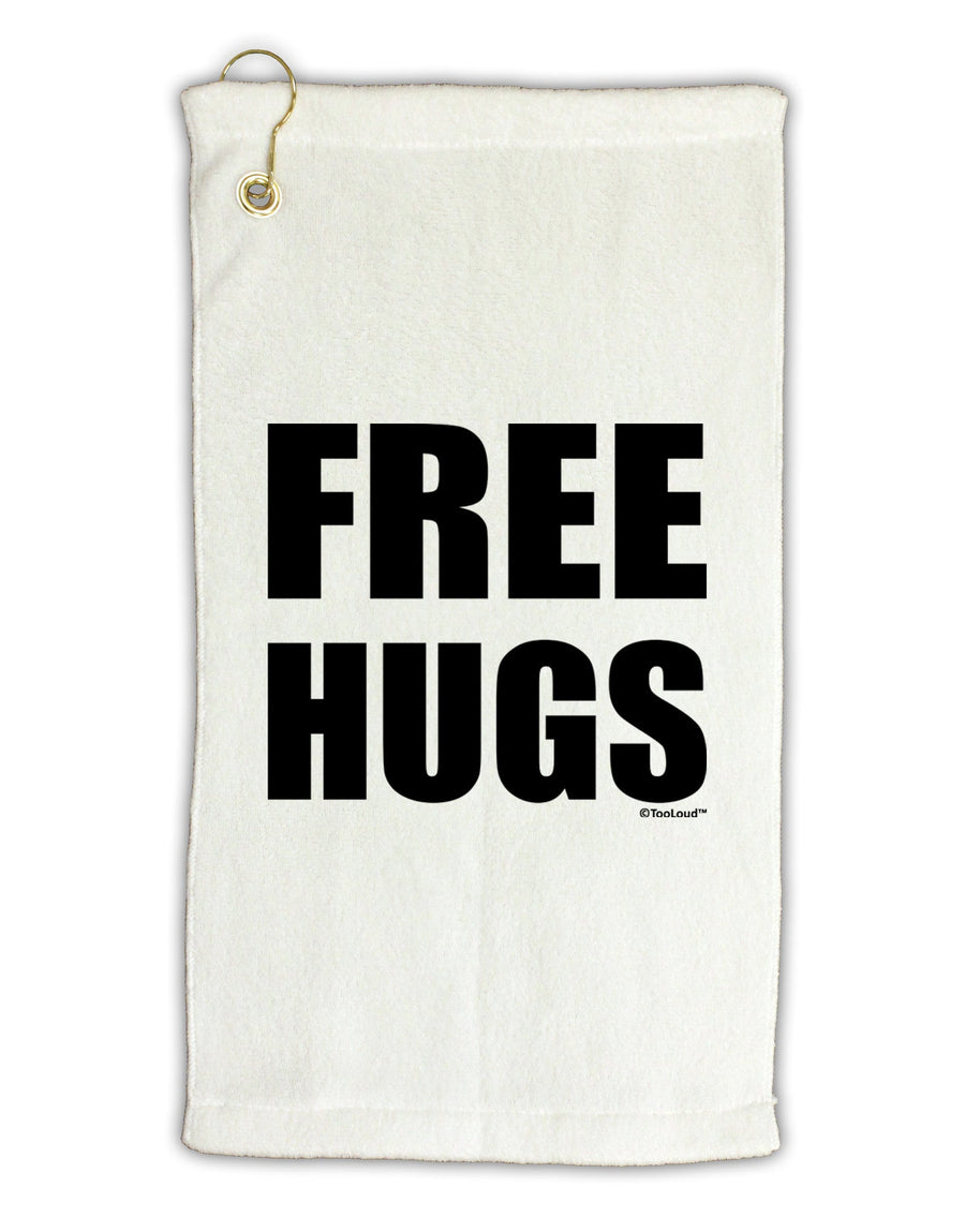 Free Hugs Micro Terry Gromet Golf Towel 16 x 25 inch-Golf Towel-TooLoud-White-Davson Sales