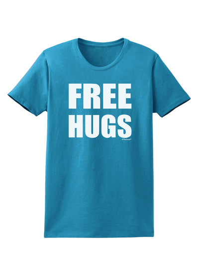 Free Hugs Womens Dark T-Shirt-Womens T-Shirt-TooLoud-Turquoise-X-Small-Davson Sales