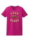 Free Mustache Rides Womens Dark T-Shirt-TooLoud-Hot-Pink-Small-Davson Sales