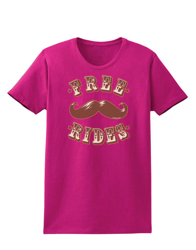 Free Mustache Rides Womens Dark T-Shirt-TooLoud-Hot-Pink-Small-Davson Sales