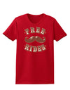 Free Mustache Rides Womens Dark T-Shirt-TooLoud-Red-X-Small-Davson Sales