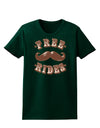 Free Mustache Rides Womens Dark T-Shirt-TooLoud-Forest-Green-Small-Davson Sales