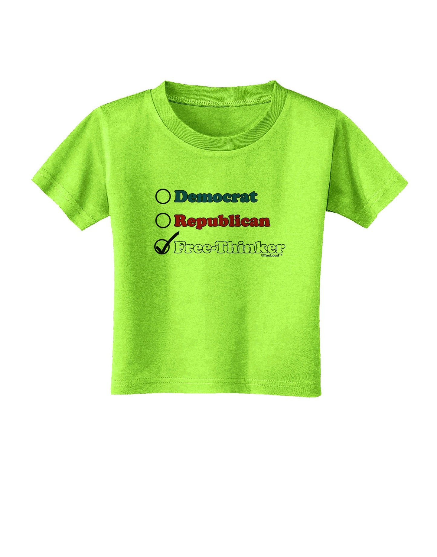Free Thinker Checklist Toddler T-Shirt-Toddler T-Shirt-TooLoud-Lime-Green-2T-Davson Sales