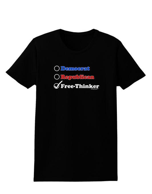 Free Thinker Checklist Womens Dark T-Shirt-TooLoud-Black-X-Small-Davson Sales