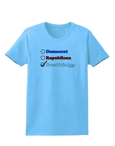 Free Thinker Checklist Womens T-Shirt-Womens T-Shirt-TooLoud-Aquatic-Blue-X-Small-Davson Sales