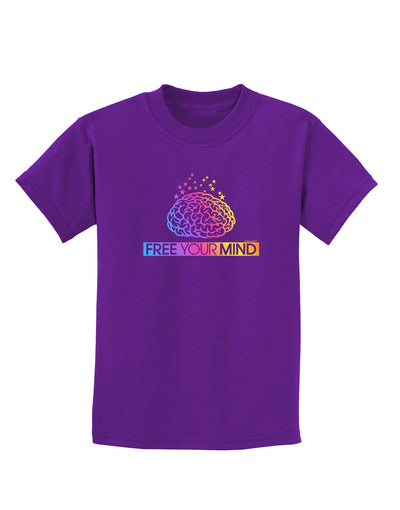 Free Your Mind Childrens Dark T-Shirt-Childrens T-Shirt-TooLoud-Purple-X-Small-Davson Sales