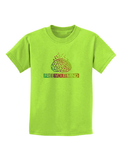 Free Your Mind Childrens T-Shirt-Childrens T-Shirt-TooLoud-Lime-Green-X-Small-Davson Sales