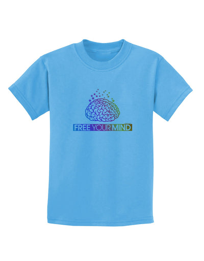 Free Your Mind Childrens T-Shirt-Childrens T-Shirt-TooLoud-Aquatic-Blue-X-Small-Davson Sales