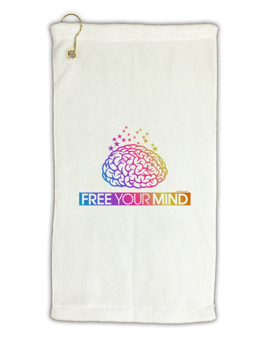 Free Your Mind Micro Terry Gromet Golf Towel 16 x 25 inch-Golf Towel-TooLoud-White-Davson Sales