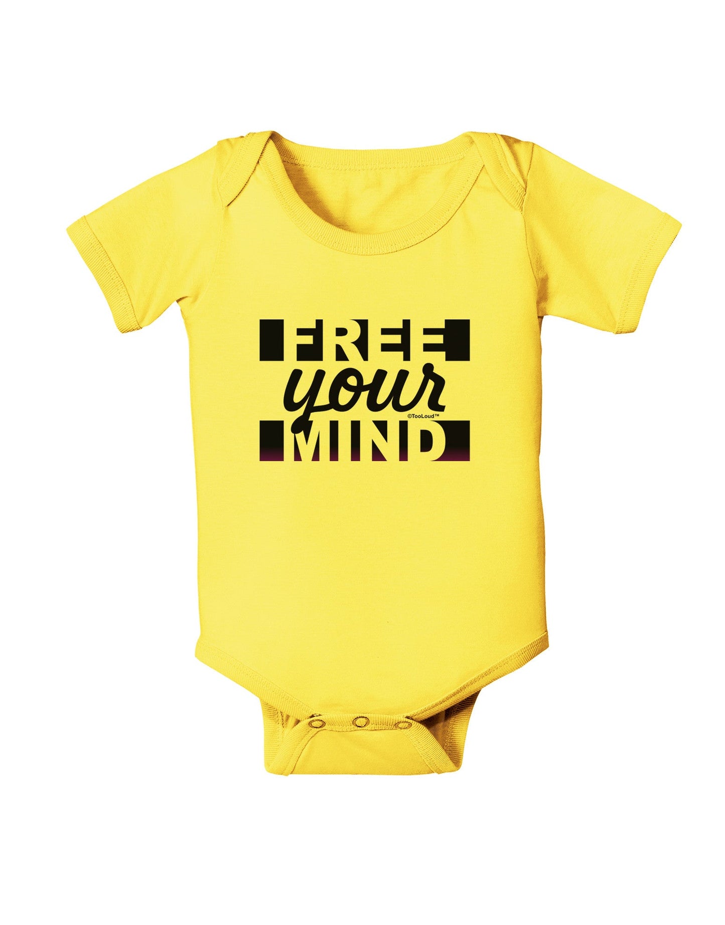 Free Your Mind Text Baby Romper Bodysuit-Baby Romper-TooLoud-Yellow-06-Months-Davson Sales