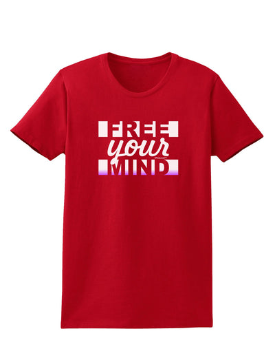 Free Your Mind Text Womens Dark T-Shirt-TooLoud-Red-X-Small-Davson Sales