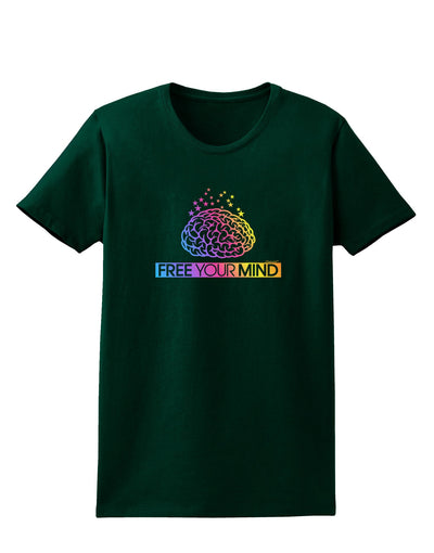 Free Your Mind Womens Dark T-Shirt-TooLoud-Forest-Green-Small-Davson Sales